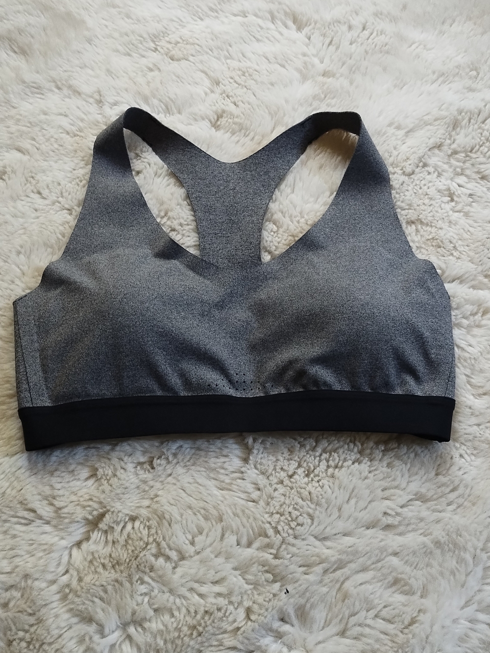 all in motion Heather Gray Racerback Sports Bra with Black Band